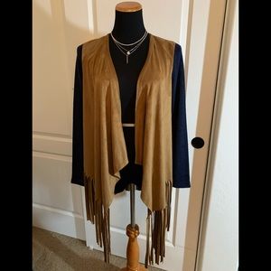 ODDY tan fringe jacket 🌸Size Medium